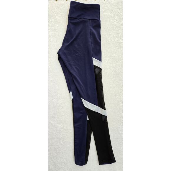 Blue and black Mesh Athletic leggings/ sz small - Picture 6 of 8